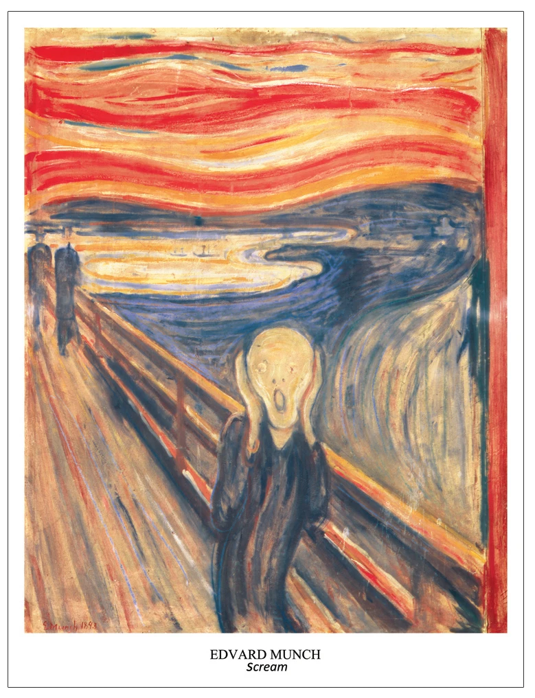 

home art picture wall decoration posters canvas painting Print Poster Imagich Top 100 prints The Scream c.1893 By Edvard Munch