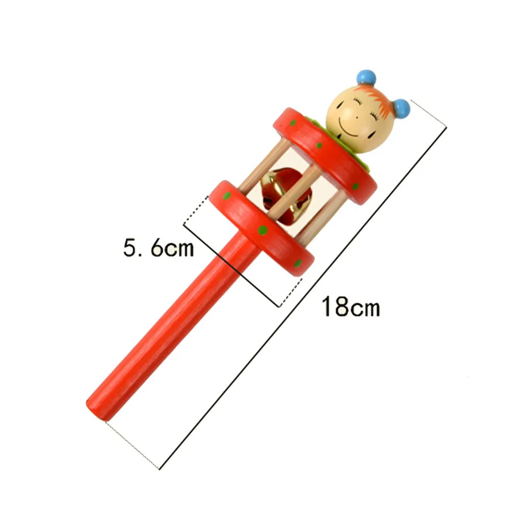 Детская деревянная детская игрушка погремушки деревянные, с животными из мультиков колокольчик Музыкальная развивающая инструмент для детского образования