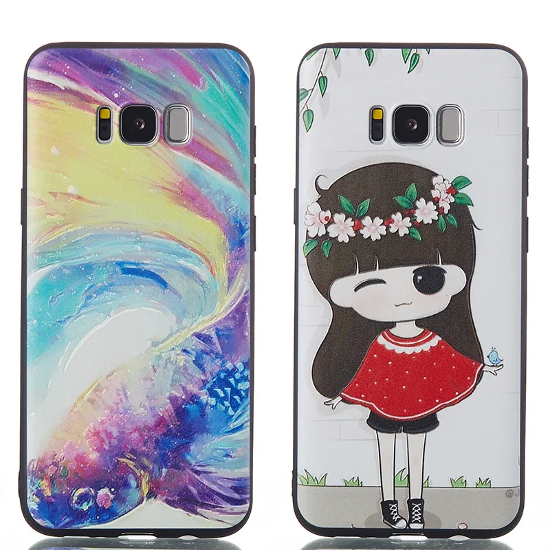 Чехол для Samsung Galaxy S8 S9 плюс J2 Pro J7 C8/C7 2017 рыбы с цветочным мотивом девочек ручная