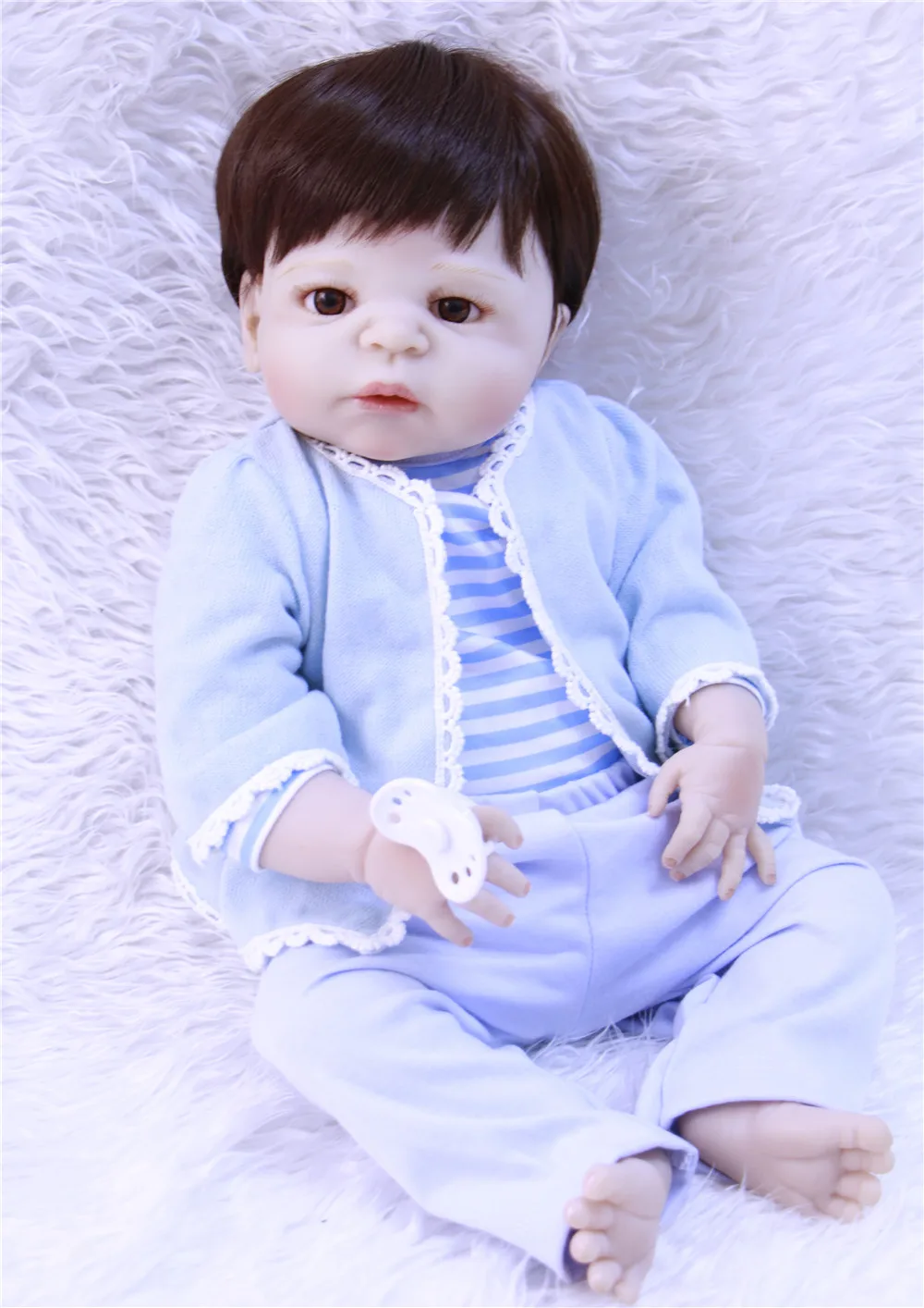 

22inch Full Silicone Reborn Baby Boy Dolls NPK Brand fashion Baby girl Dolls Toy Kids Gift bebe Brinquedo bonecas