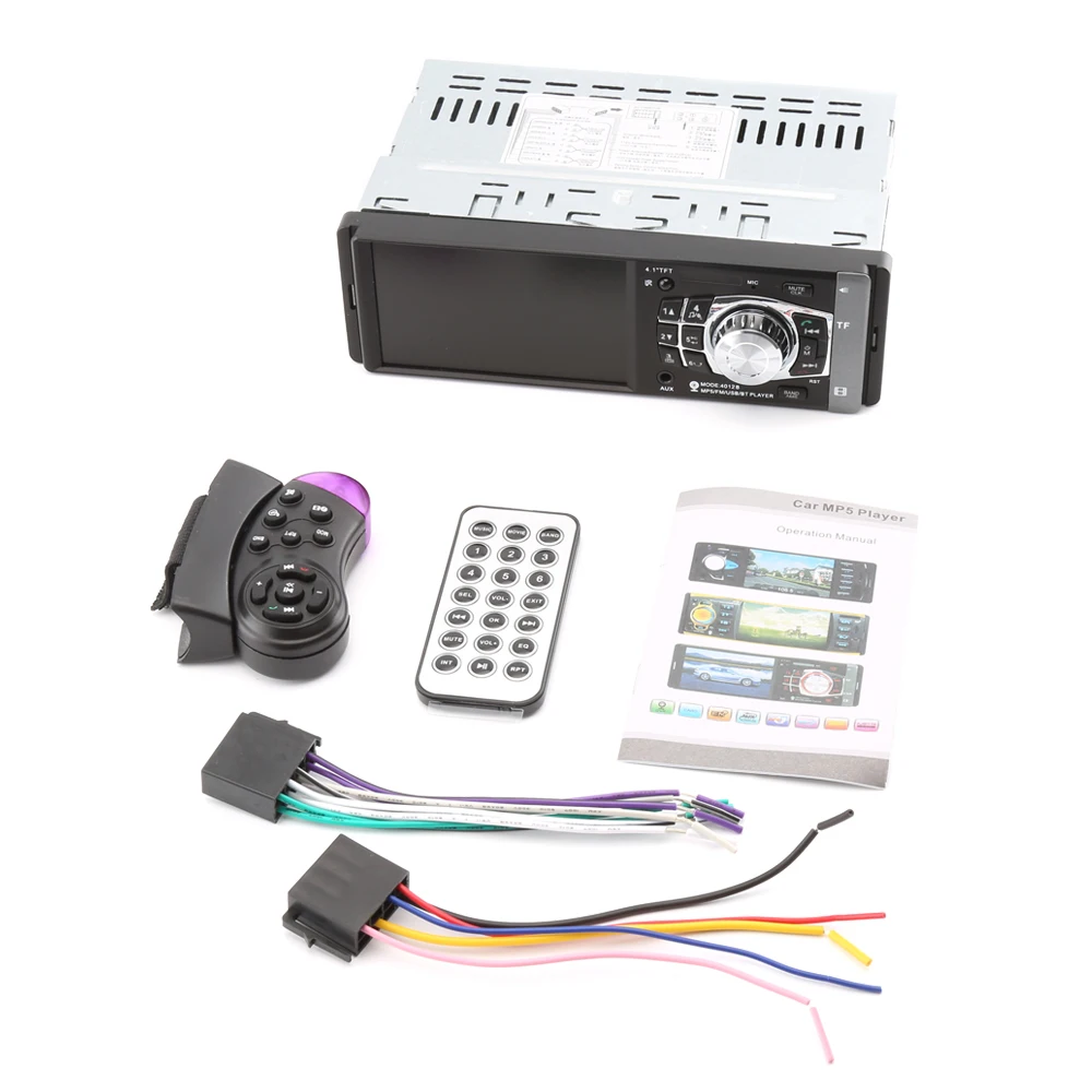 4012B 4.1 дюймов 1 Дин Радио Авто Аудио Стерео FM Bluetooth 2.0 Поддержка заднего вида Камера USB руль дистанционное управление автомагнитола магнитола