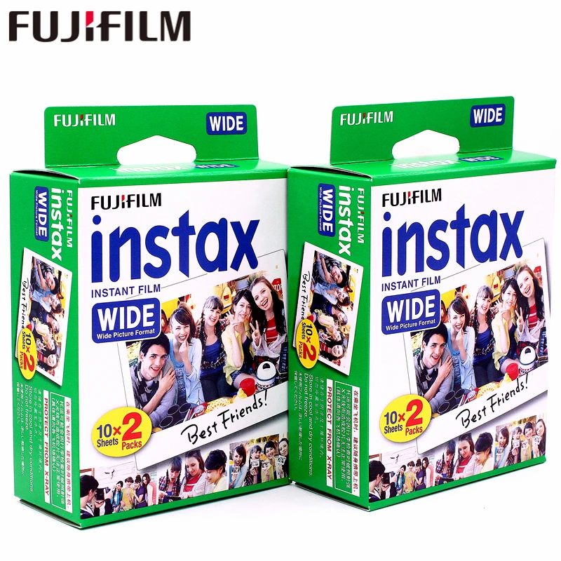 Оригинальная белая пленка Fujifilm Instax с широкими краями 40 листов для фотоаппарата