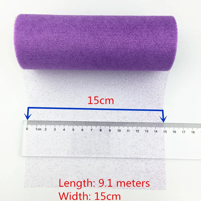 9.2m Glitter Tulle Roll Spool Organza Sheer Tulle Fabric DIY Girls Tutu Skirt Gift Wedding Party Decor Baby Shower Decor Supply