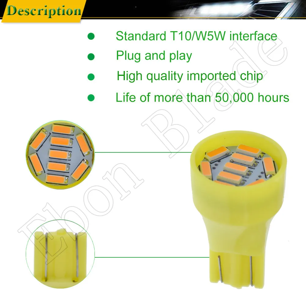 Светодиодный клиновидный светильник T15 W16W 2 шт. 4014 9SMD 921 912 Автомобильный