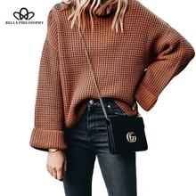 Bella philosophy Pull Femme вязаный свитер с высоким воротом женский свободный Толстый Пуловер больших размеров корейские зимние свитера джемпер