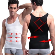 IYUNYI для мужчин, для похудения, черный, белый цвет, однотонный, без рукавов, формирующий жилет, нижнее белье, жилет, плюс размер s-xxl
