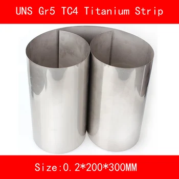 

0.2x200x300mm Titanium Alloy Strip UNS Gr5 TC4 BT6 TAP6400 Titanium Ti Foil Thin Sheet for Industry lab DIY Material