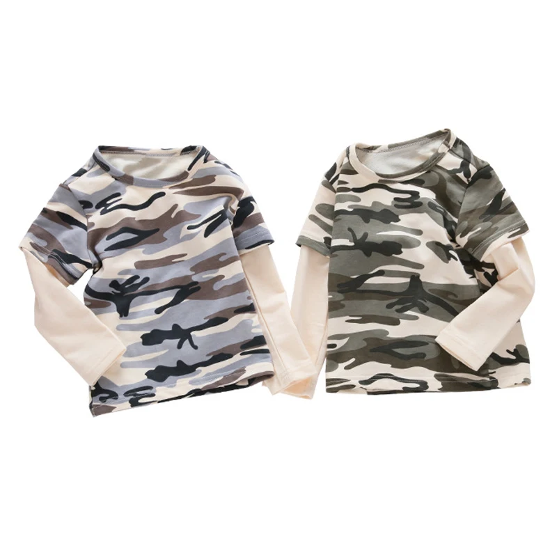 

2018 new autumn and winter kids clothes camouflage boy t-shirts age for 2-8 yrs baby boys long-sleeve tops cotton cool tee shirt