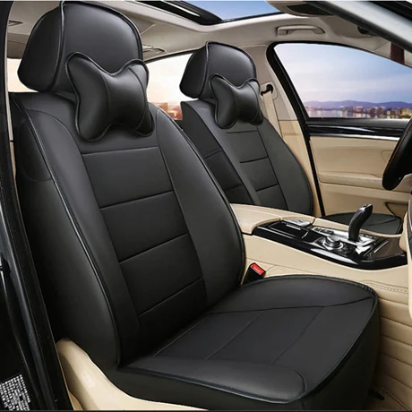 AUSFTORER сиденье из натуральной кожи чехлы для KIA Sorento чехлы для сидений автомобиля из воловьей кожи 5 и 7 чехлы на автомобильные сиденья аксессуары стиль - Название цвета: Black for 5 Seats
