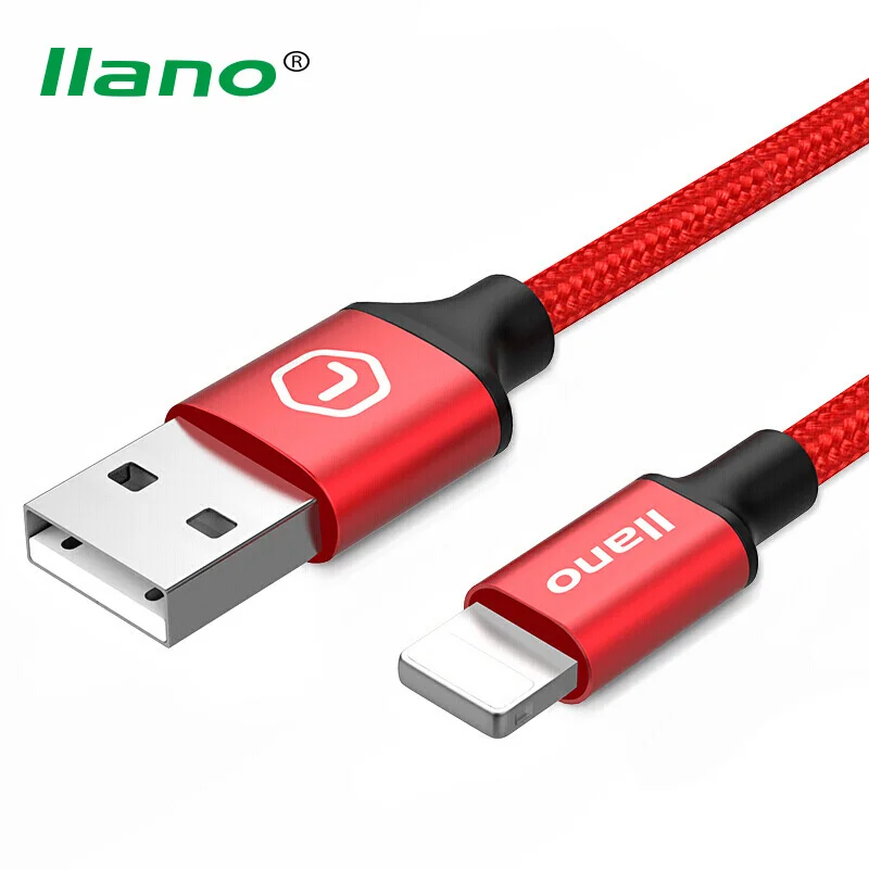 

llano 2.4A USB Charger Cable for iPhone 1.2M Nylon braid Data Cable for iPhone X 8 7Plus 6s iPad