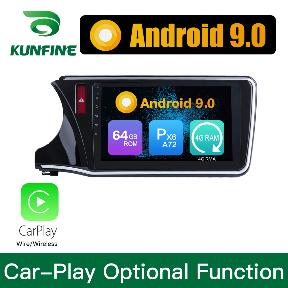 

Android 9.0 Ram 4G Rom 64G PX6 Cortex A72 Car DVD GPS Multimedia Player Car Stereo For Honda city 2015 2016 2017 Radio Headunit