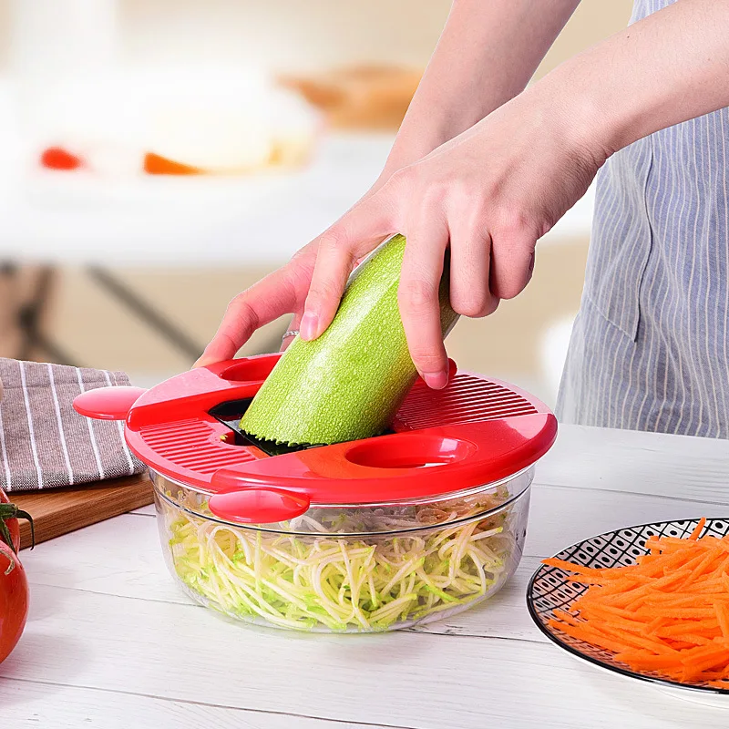 

OLOEY Vegetable Cutter 6in1 Potato Silk Grater Shredder Multi-Function Chopper Home Kitcher Slicer Manual Tools Accessories