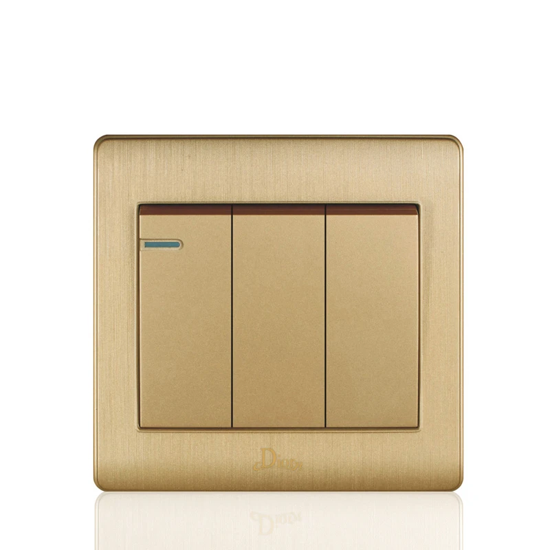 UK Standard Gold Luxury Switch Panel,86*86mm wall switch,110250V lamp