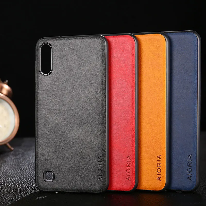

Case for Samsung Galaxy A10 A30 A50 coque Luxury Vintage leather Skin and silicone cover for samsung a10 a30 a50 case funda capa