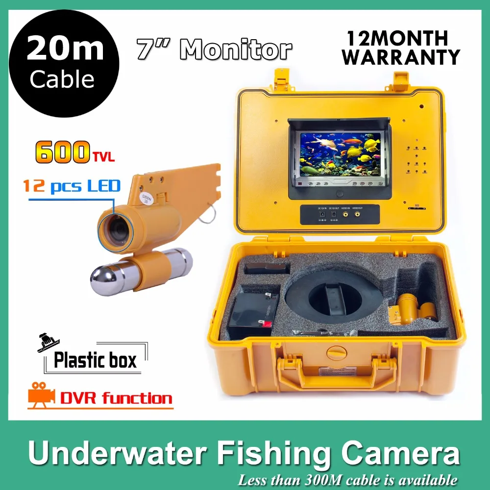CCTV Underwater Video Camera 20M Cable Build in DVR Recorder Support