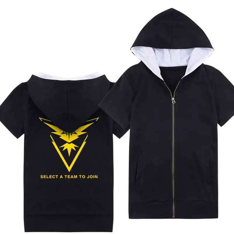 Толстовка с капюшоном Pokemon Go Team Valor Team Mystic Team Instinct толстовка с покеболом куртка - Цвет: Золотой