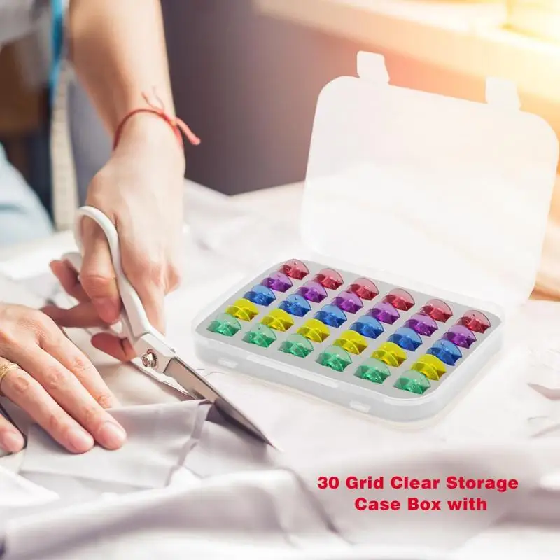 

30pcs Household Electric Plastic Sewing Machine Empty Bobbins Spools Storage Box for Home Needlework Tool Threads Accessories