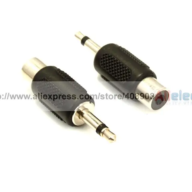 

100 шт. х моно 1/8 "штекер к RCA гнездовой адаптер