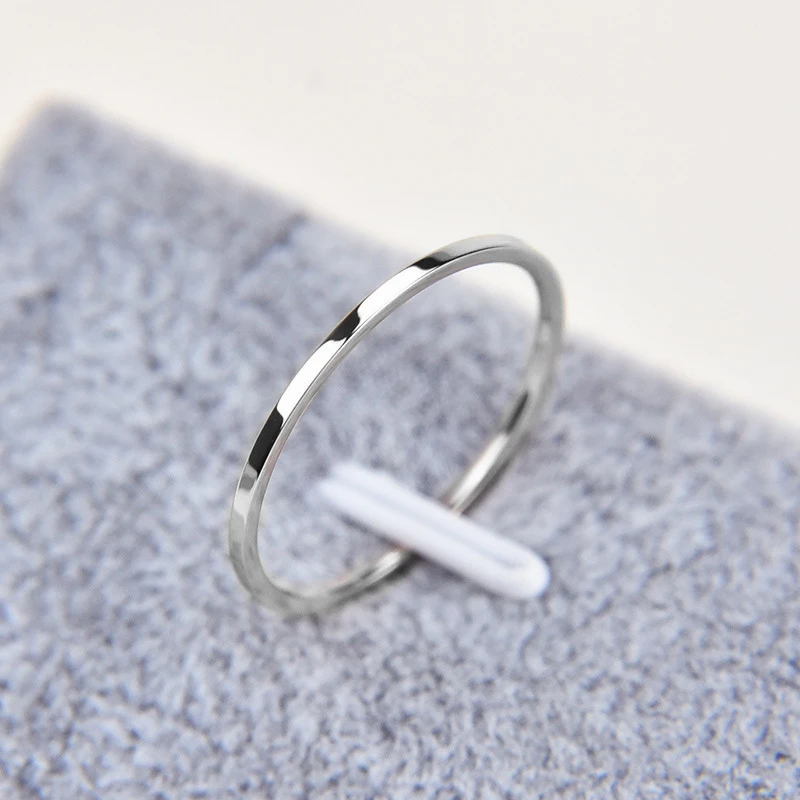 1MM Thin Titanium Steel Silver-color Couple Ring Simple Fashion Rose Gold Finger Ring For Women and Men mens gifts - Image 4