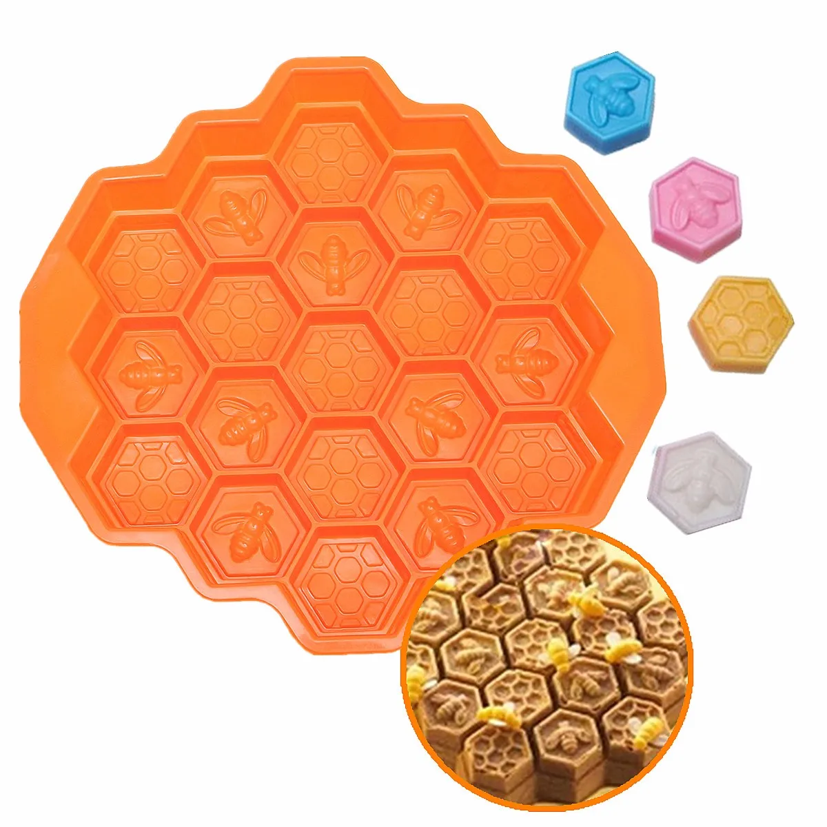 19 Cell Honey Comb Silicone Cake Mold Bees Soap Mould Beeswax Ice Jelly Chocolate Pan Diy Cake 