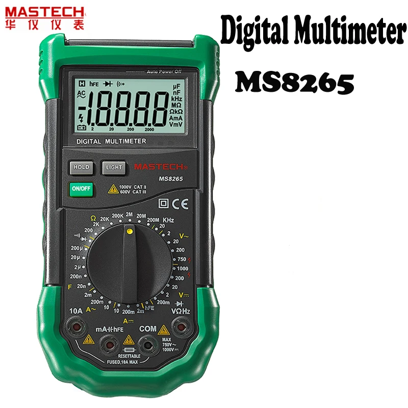 

MS8265 4 1/2 New Digital Multimeter Manual Range for AC/DC Voltage Current Test with Ohm Capacitance Frequency Measurement