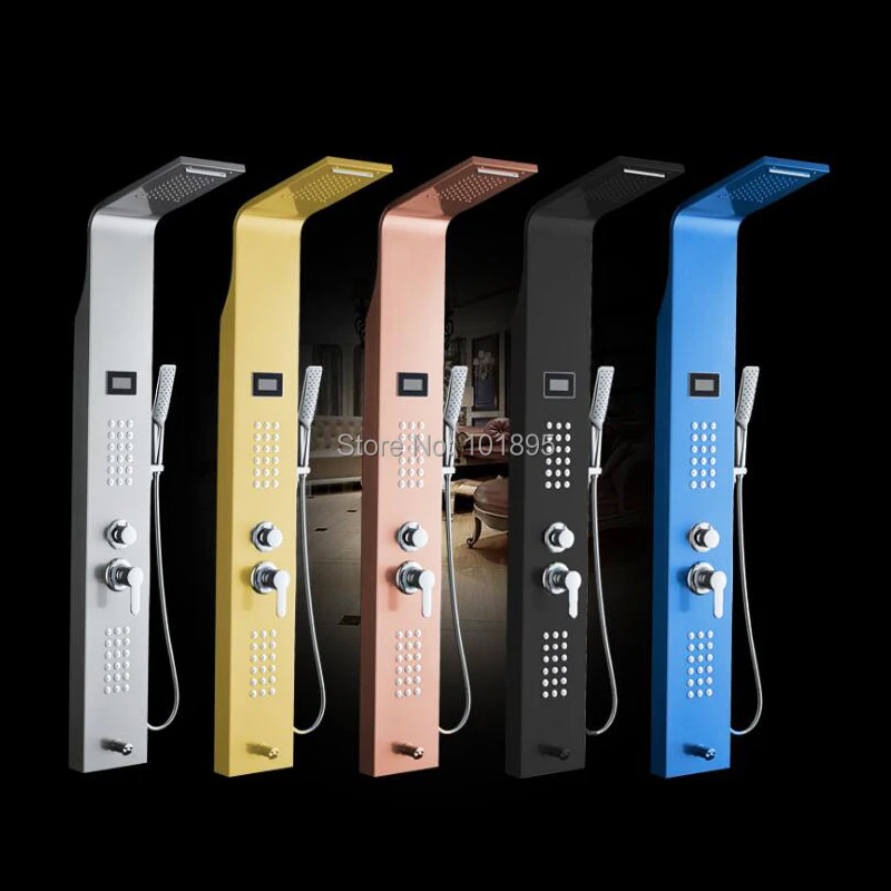 

X11609 Luxury 5 Colors and 5 Functions of 304 Stainless Digital Shower Panel