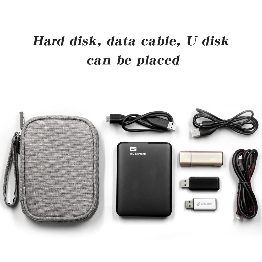 Буквы и цифры Оксфорд Мощность банк чехол жесткий диск чехол Коробка для 2,5 жесткий диск USB кабель внешнее запоминающее устройство для переноски Чехол для SSD, HDD