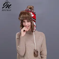 Женская вязаная теплая шапка для девочек осень-зима Вязание Кепки Ухо защиты Hat Повседневное универсальные сладкий вязаная шапка