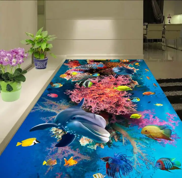 Home decoration 3d stereoscopic wallpaper 3d stereoscopic Ocean floors