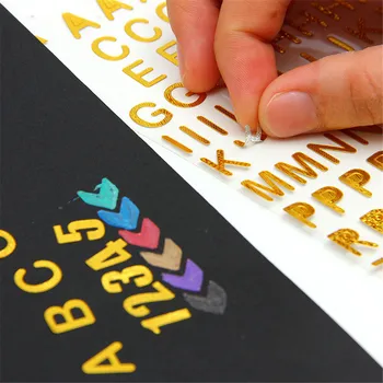 

Creative DIY Photo Gold Letters Decoration Self-adhesive Stickers for Scrapbooking/Card Making/Journaling Project 1 sheet