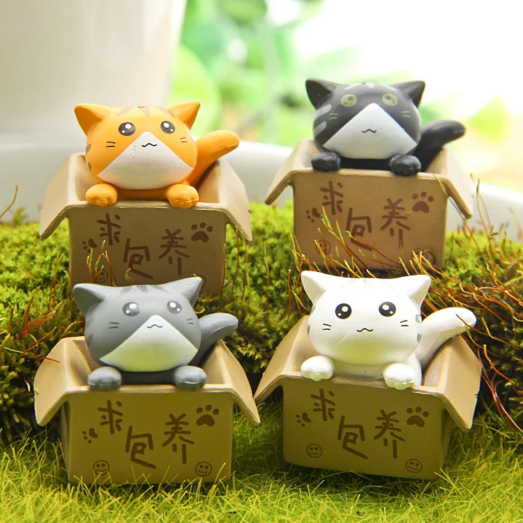 

(4pcs/lot) Cheese cat miniature figurines toys cute lovely Model Kids Toys PVC japanese anime children figure world L493