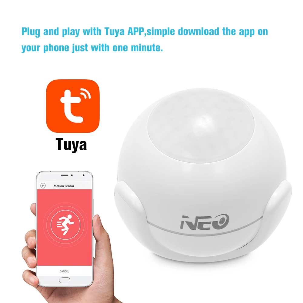 

NEO COOLCAM White WiFi PIR Motion Sensor Detector Home Alarm System Super Mini Shape PIR Sensor Infrared detector
