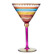 European painted Lead-free colored glass wine cup goblet home bar wine glass personality cocktail glass mx6251127