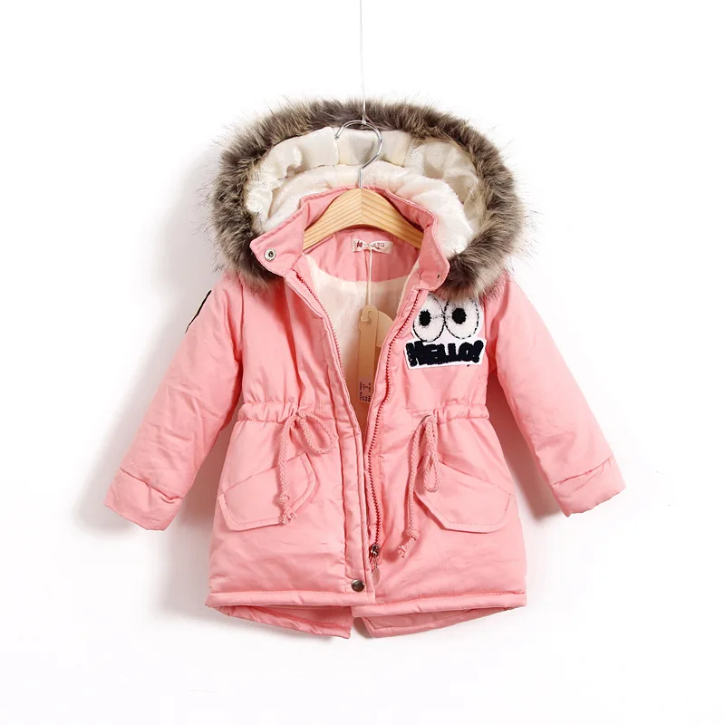 

Children Cotton-Padded Jacket 2019 Winter Thickeing Warm Hooded Outerwear Parkas Coat For Girls 3-7 Years Wear Dwq21