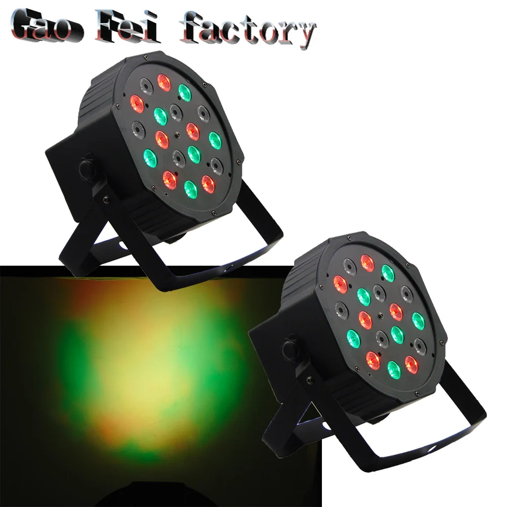 

2pcs/lot 18*3W High Power RGB Light/DMX512 LED PAR Stage china Light DJ Euipments Disco