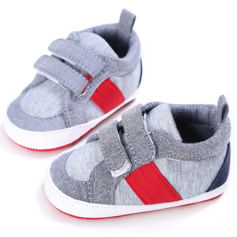 Fashion Newborn Baby Boys Cotton Fabric First Walker Kids Soft Bottom