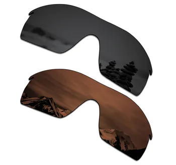 

SmartVLT 2 Pieces Polarized Sunglasses Replacement Lenses for Oakley Radarlock XL Stealth Black and Amber Brown