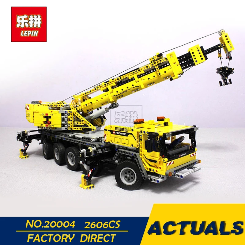 

LEPIN 20004 2606Pcs Technic Motor Power Mobile Crane Mk II Model Building Kits Blocks Bricks Christmas Gift Toy 42009
