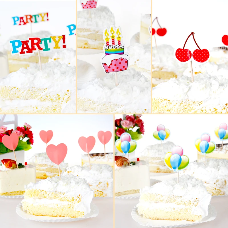 Buy 100 pcs birthday cake decorations wedding party