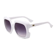 Oversize Square Brand Sunglasses For Wome Nand Men Half Frame Black White Eyewear 2018 New Shades