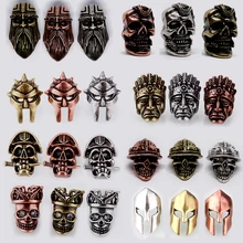 Веревочная маска, подвеска, бусины для шлема, Металлические Античные Серебристые золотые или бронзовые подвески для паракордового браслета, бусины для изготовления ювелирных изделий