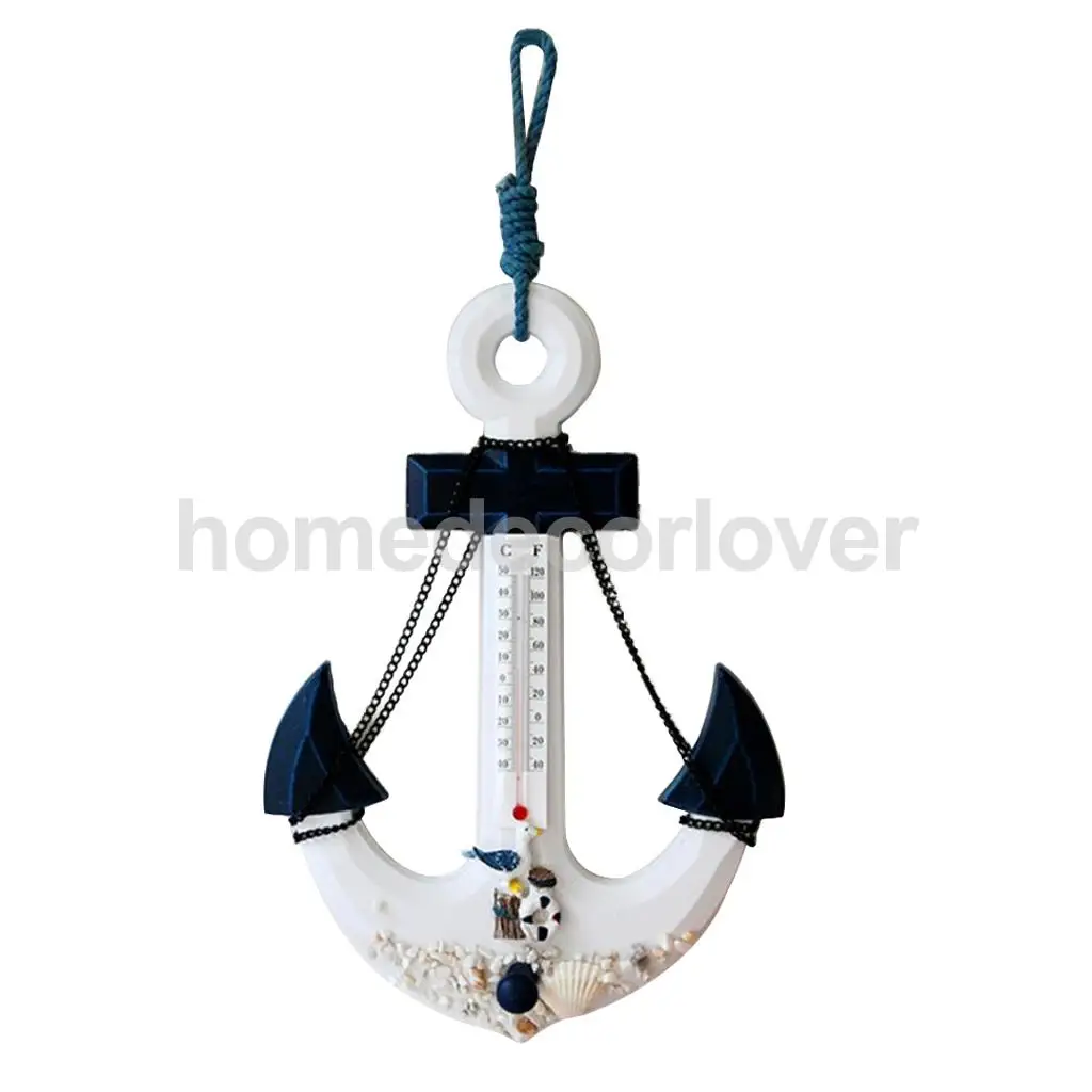 Wooden Anchor Nautical Hanging Ornament Decoration Plaque Home Decor Model