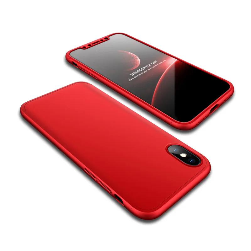 Case for iPhone X 10 XS XR XSMax Case 360 Degree Full Protection Hard PC 3 in 1 Matte Cover for iPhone5 6S 7 8 Plus Fundas Coque (14)