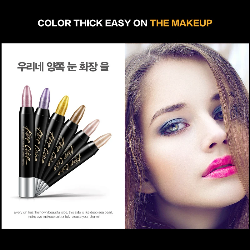 ROREC тени для век Карандаш большой Smokey Eyes Shimmer Eye Shadow Stick Jumbo Liner блеск макияж