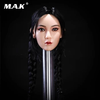 

1:6 Scale Pale Skin Head Carved Model With Double Braid for 12" Action Figure Body Models Toys