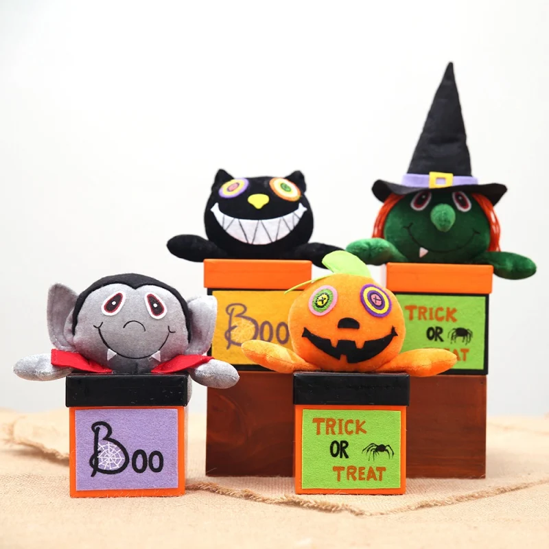 Halloween Candy Jar Chocolate Snack Cookie Storage Can Box Pumpkin Witch Ghost