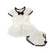 2016 Small sweet wind suit short sleeve shorts suit summer wear 2 sets for 2-7 Age kids clothes