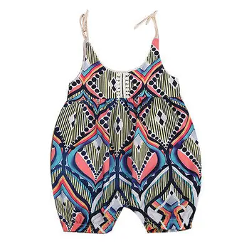 

Newborn Infant Baby Girls Floral Bohemia Romper Geometric Strappy Suspender Sleeveless Baby Girl Outfits Clothes Summer