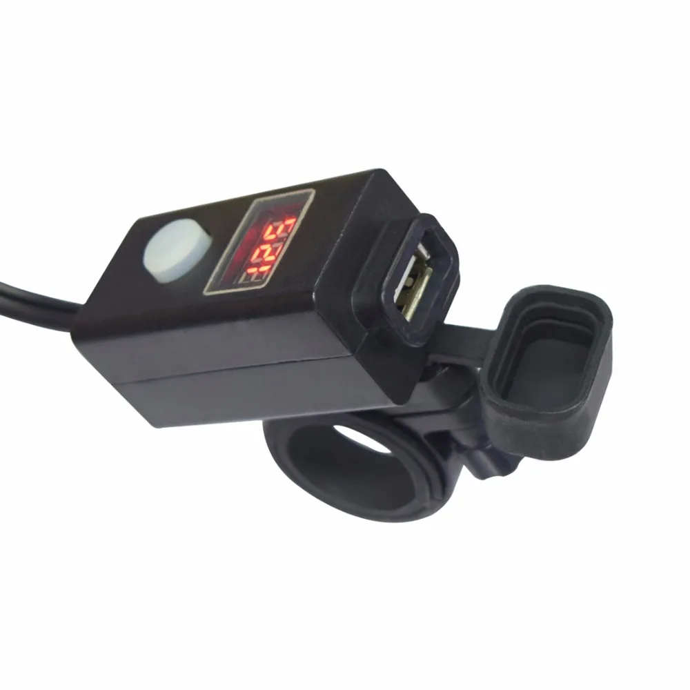 

2017 Motorcycle Bike Waterproof 5V 4.1A Dual Usb Port Car Charger Power Switch Charging Socket LCD Display Indication Adapter