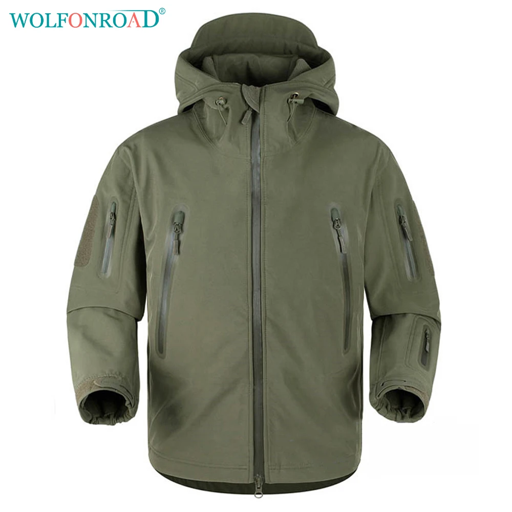

WOLFONROAD Men Softshell Jacket Waterproof Hiking Jacket Military Tactical Jacket Outdoor Windbreaker Winter Hunting Jackets